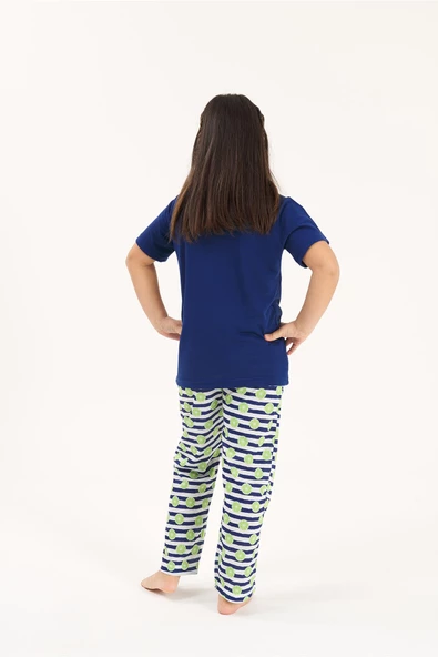 YENİ İNCİ YARIM KOLLU KIZ ÇOCUK PİJAMA TAKIM CKP371 - 3