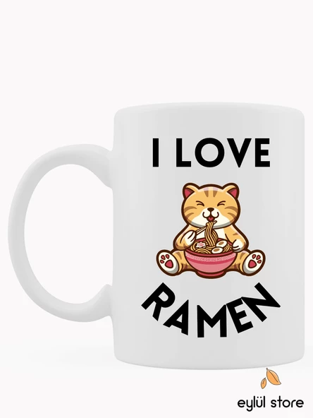 Ramen-Noodle Kore Temalı Yazılı Esprili Özel Tasarım Baskılı Kupa Bardak Kahve Bardağı