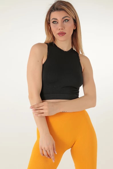 Miorre Kalın Askılı Dantelli Seamless Spor Büstiyer - 11