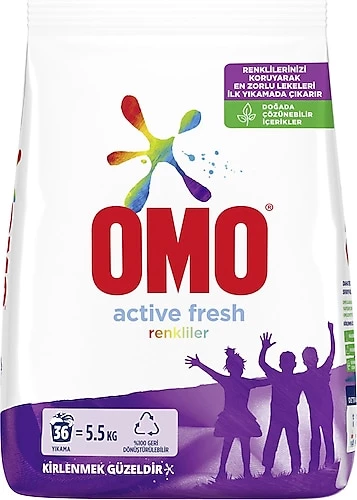 Omo Active Fresh Renkliler Toz Deterjan 36 Yıkama 5.5 kg - 2