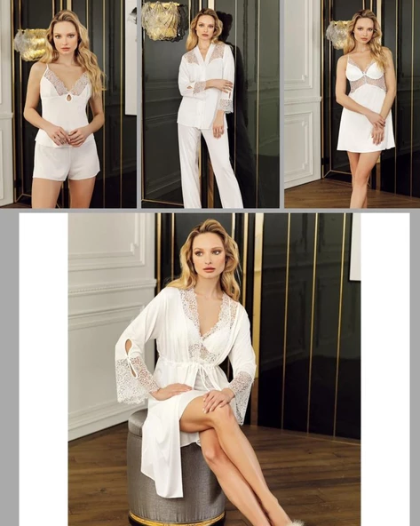 LOWELA PARİS 3005 Penye Kısa Gecelikli 6 Lı Çeyiz  SETİ - Resim 6