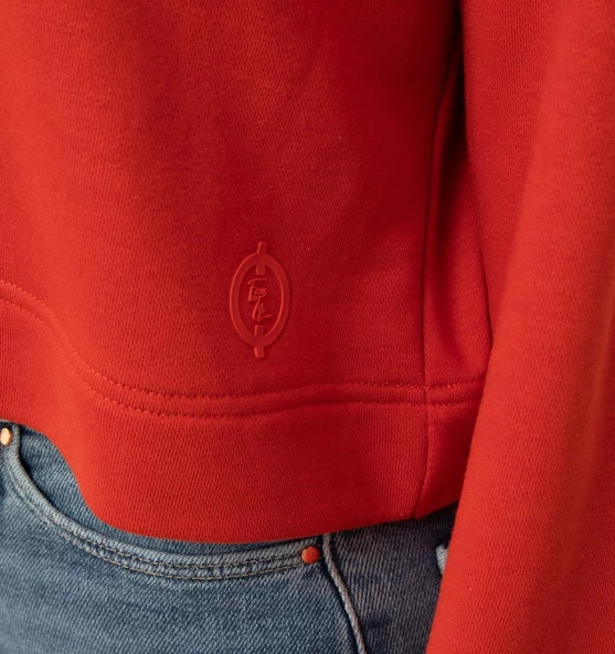 Nors Bolthor Kapüşonlu Crop Sweatshirt Kiremit - 4