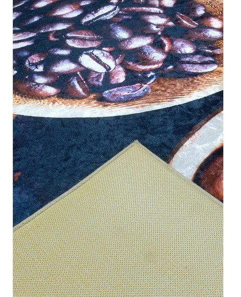 Deco Villa Coffee Deri Taban İpek Dijital Baskı Halı (160x230)-Coffee - 3