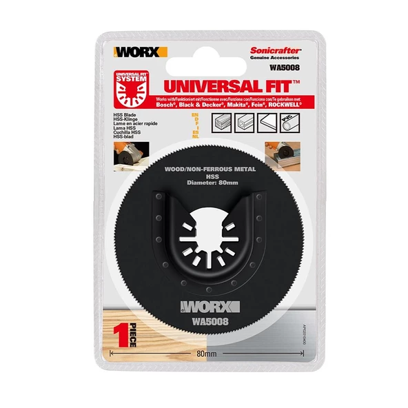 Worx Wa5008 Çok Amaçlı Raspalama Makinası İçin 80Mm 360˚ Metal, Ahşap, Fiberglas, Pvc Universal Kesme Bıçağı - 2