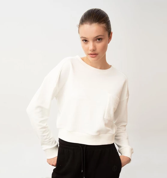 Nors Baldur Crop Sweatshirt Ekru - 2