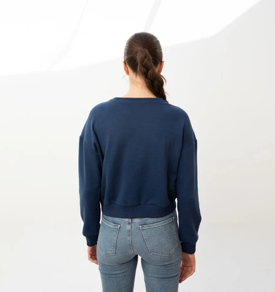 Nors Baldur Crop Sweatshirt Lacivert - 3