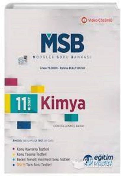 11. Sınıf Kimya Güncel MSB Modüler Soru Bankası Eğitim Vadisi Yayınları