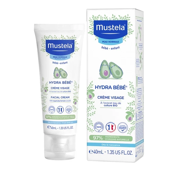 Mustela Hydra Bebe Organik Avokadolu Bebek Yüz Kremi 40 ml