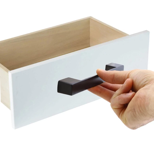 Gölcük Düz (128 MM - 12.8 CM) Siyah Mobilya Mutfak Dolap Çekmece Dolabı Metal Kulpu Kulbu Kulpları - 3