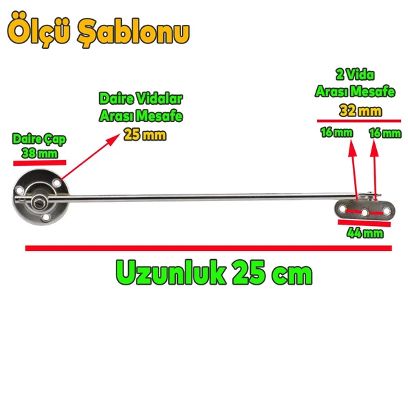 Kalkar Kapak Makası Frenli Dolap Çekmece Metal 25 Cm Sessiz Açma Kapama Amortisör Piston Nikel Bar (1 ÇİFT) - 3