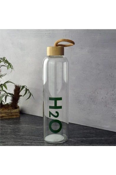 Tohana H2o Bambu Kapaklı Cam Matara 1000 Ml - H2O75372