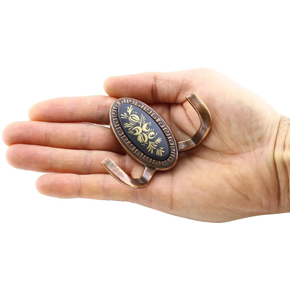 Palmira Duvar Vestiyer Askısı Metal Dolap Elbise Havlu Askılığı Antik Bakır Askı Askılık (4 Adet) - Resim 4