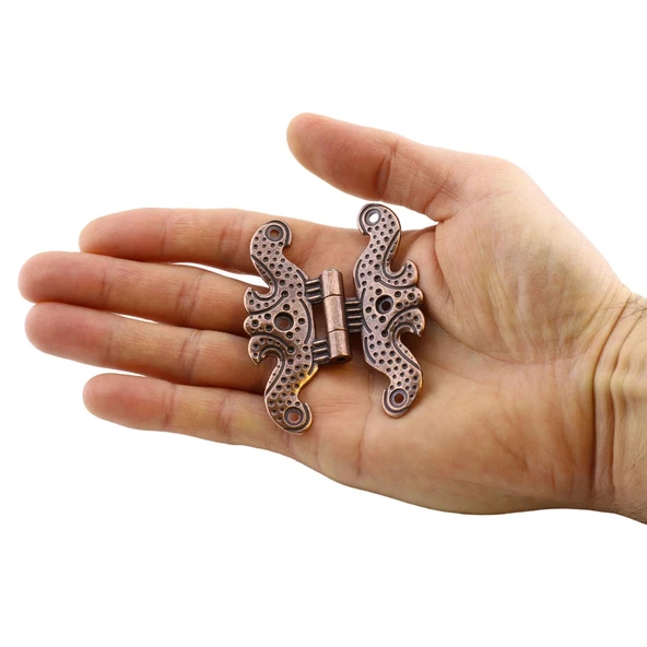 Mobilya Dolap Kapak Hobi Menteşesi Metal Kelebek Menteşe Büyük Antik Bakır (4 ADET) - 4