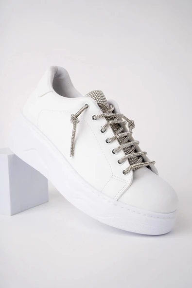 Muggo Reina Kadın Garantili Günlük Yürüyüş Rahat ve Tarz Kalın Taban Bağcıklı Sneaker Spor Ayakkabı - 7