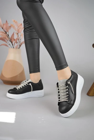 Muggo Reina Kadın Garantili Günlük Yürüyüş Rahat ve Tarz Kalın Taban Bağcıklı Sneaker Spor Ayakkabı - 10