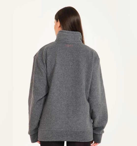 Nors Vanir Basic Yarım Fermuarlı Polar Sweatshirt Gri - 7
