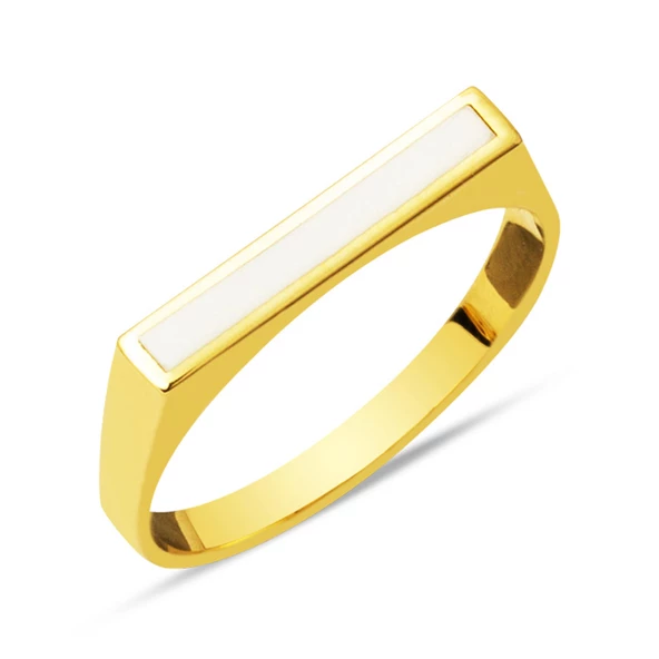 14 Ayar Mineli Tasarım Altın Yüzük ürün görseli 1