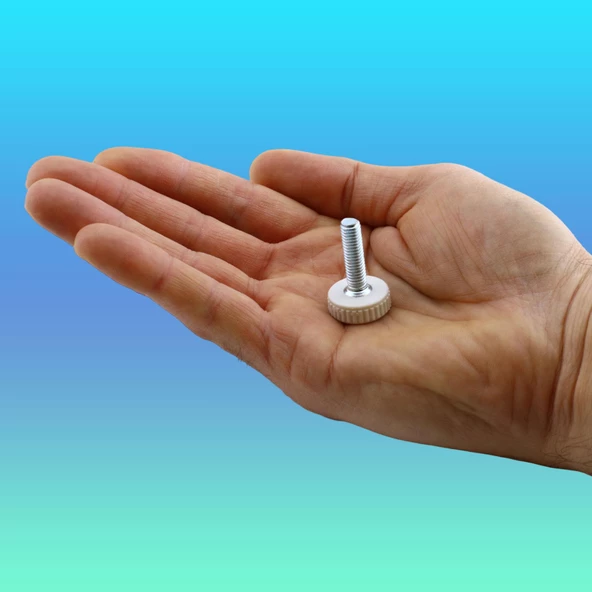 Bingo Rotil Ayak M6 Civatalı mm Beyaz Profil Ayağı 2.5 cm (10 ADET) - 3
