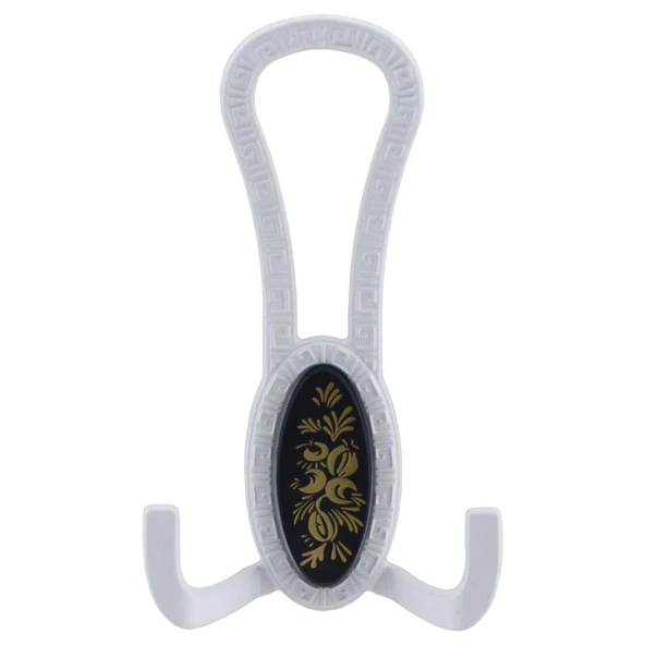 Palmira Portmanto Vestiyer Duvar Askısı Metal Dolap Elbise Askılığı Beyaz Siyah Desenli (4 Adet) - Resim 6