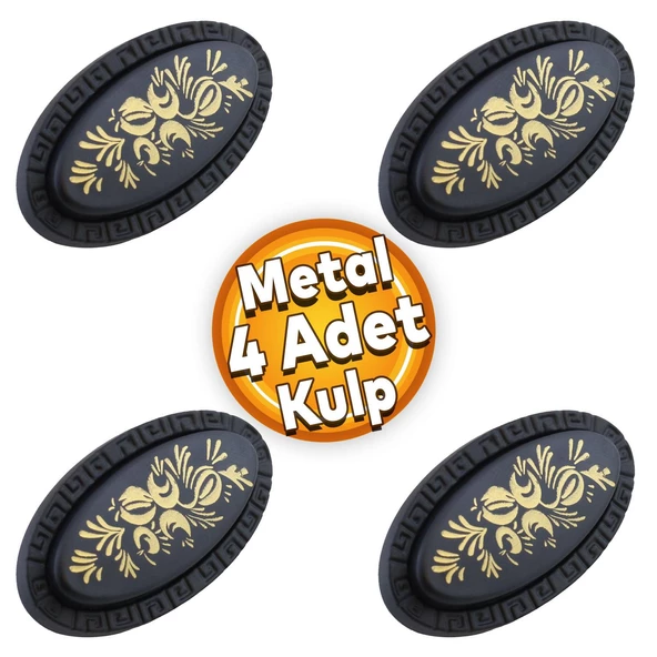 Palmira Düğme Kulp Çekmece Dolap Dolabı Kulpu Kulbu Metal Siyah (4 ADET) Mobilya Mutfak Kulpları