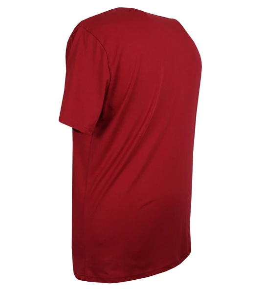 Baskılı Erkek Büyük Beden Bisiklet Yaka Tişört Bordo - 3