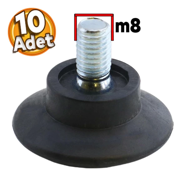 Bingo Rotil Ayak M8 Civatalı 8 mm Siyah Profil Ayağı 3 cm (10 ADET)