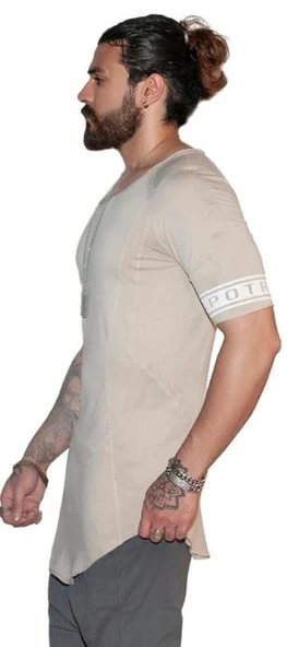 Capotrio Erkek Kısa Kol Batik Desen Uzun T-Shirt - 2