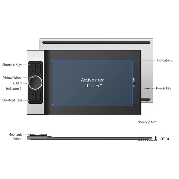 XP-Pen Deco Pro MW Bluetooth Kablosuz Grafik Tablet Medium - 2