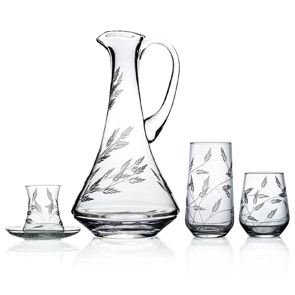 Decocia Kazaan 49 Parça  12 Kişilik Bardak Çeyiz Seti Dik Karaflı Sürgün Desenli ürün görseli