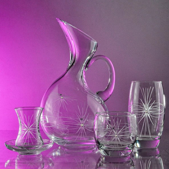 Decocia Pudgy 49 Parça Bardak Çeyiz Seti Ördek Karaflı Mira Desenli - Resim 2