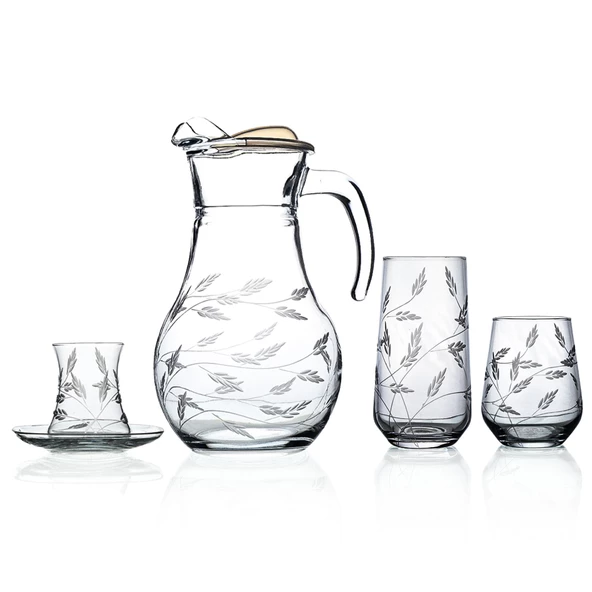 Decocia Kazaan 49 Parça 12 Kişilik  Kesme Bardak Çeyiz Seti Sürgün Desenli ürün görseli