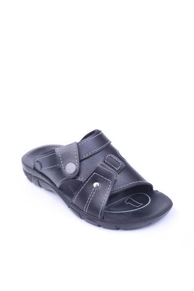 Ziley 00749 Dört Noktalı Siyah Erkek Çocuk Terlik & Sandalet