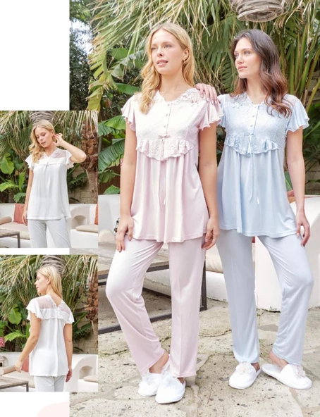 Bone Club 5624 Pudra Hamile Lohusa Pijama Tk - 2