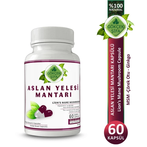 Aslan Yelesi Kapsül (LİON'S MANE MUSHROOMS CAPSULE) 60 Adet