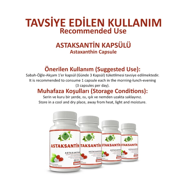 Astaksantin Kapsül (ASTAXANTHİN CAPSULE) 60 Adet - Resim 4
