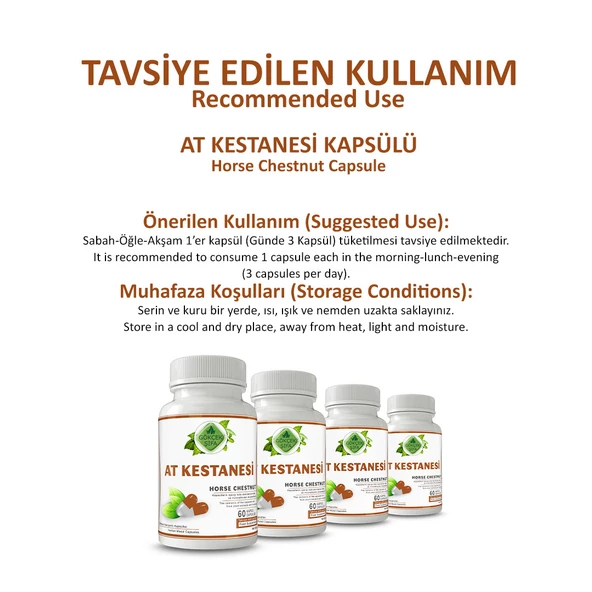 At Kestanesi Kapsül (Horse Chestnut Capsule)  60 Adet - Resim 4