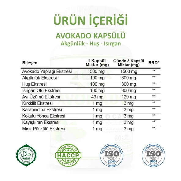 Avokado Kapsül (AVOCADO CAPSULE) 60 Adet - Resim 3