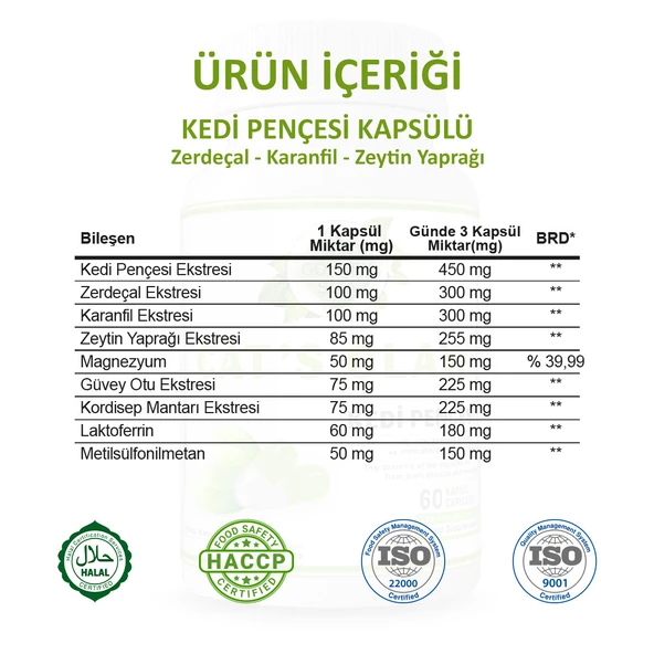 Kedi Pençesi Kapsül (CAT'S CLAW CAPSULE) 60 Adet - 3