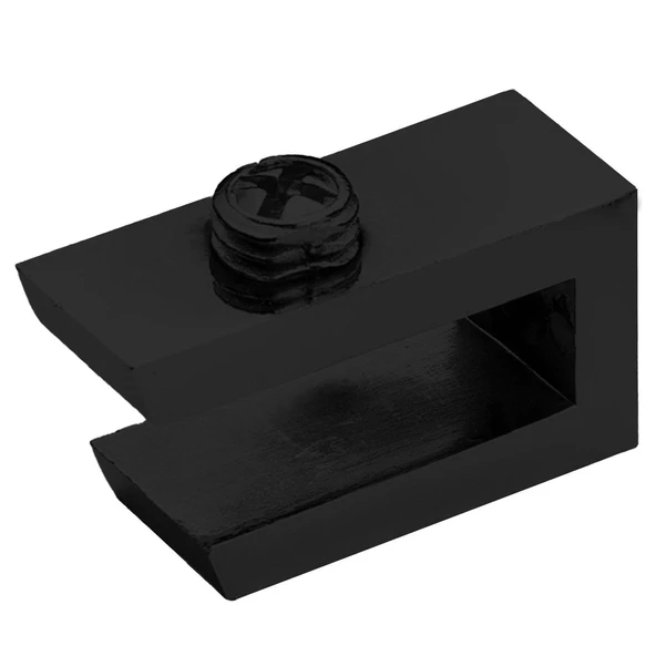 Cam Tutucu Ahşap Raf Tutucu Cam Etejeri Metal U Tipi Mat Siyah Metal Vidalı (4 ADET) - 3