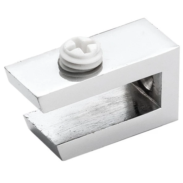 Cam Tutucu Ahşap Raf Tutucu Cam Etejeri Metal U Tipi Krom Plastik Vidalı (4 ADET) - 4