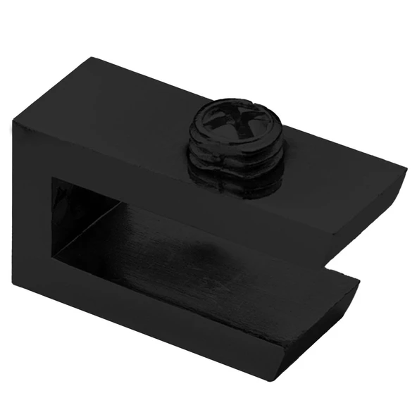 Cam Tutucu Ahşap Raf Tutucu Cam Etejeri Metal U Tipi Mat Siyah Metal Vidalı (4 ADET) - 5