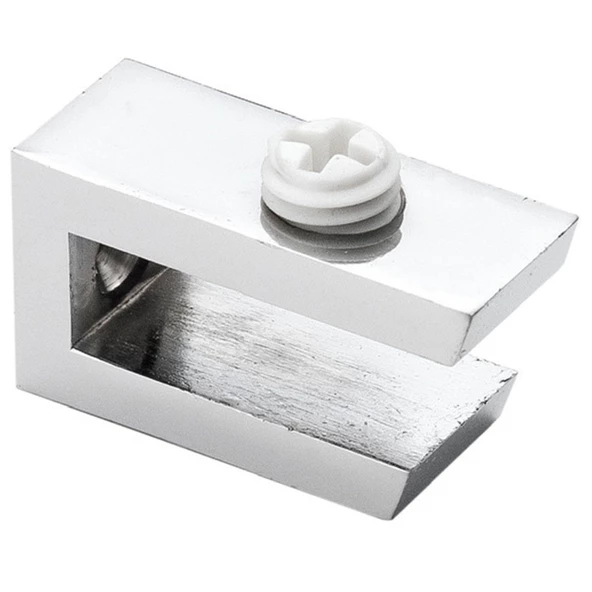 Cam Tutucu Ahşap Raf Tutucu Cam Etejeri Metal U Tipi Krom Plastik Vidalı (4 ADET) - 5