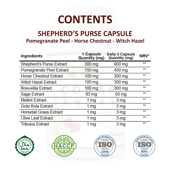 Çoban Çantası Kapsül (SHEPHERD'S PURSE CAPSULE) 60 Adet - Resim 2