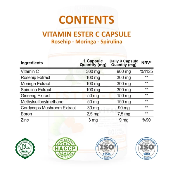 Ester C Kapsül (ESTER C VİTAMİN CAPSULE) 60 Adet - Resim 2