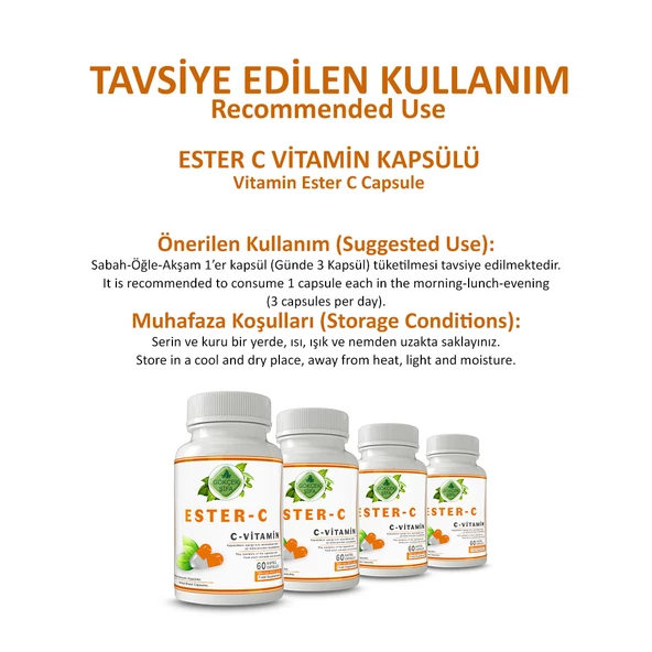 Ester C Kapsül (ESTER C VİTAMİN CAPSULE) 60 Adet - Resim 4