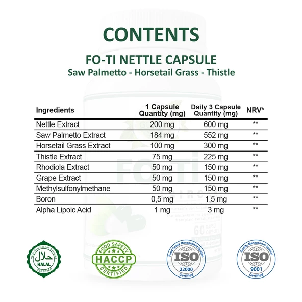 Fo-ti Kapsül (ISIRGAN KAPSÜL) 60 Adet - Resim 2