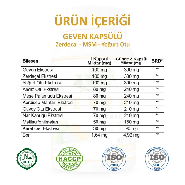 Geven Kapsül (ASTRAGALUS CAPSULE) 60 Adet - Resim 3