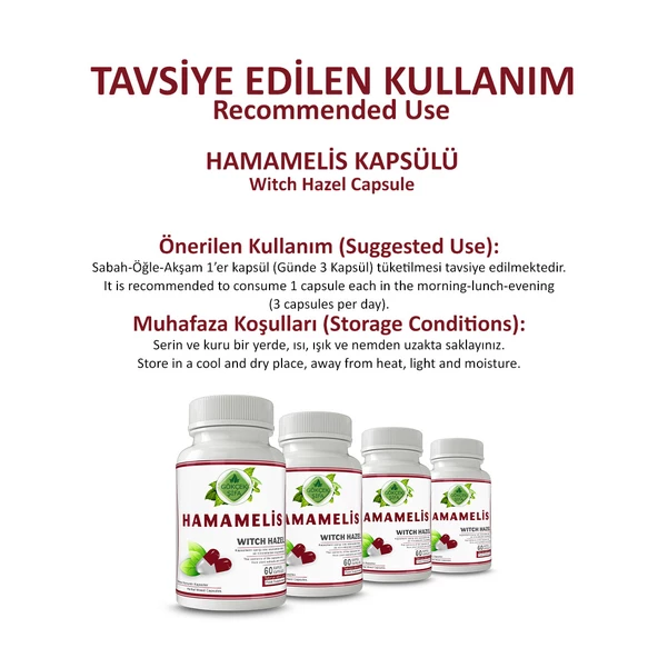 Hamamelis Kapsül (WİTCH HAZEL CAPSULE) 60 Adet - Resim 4