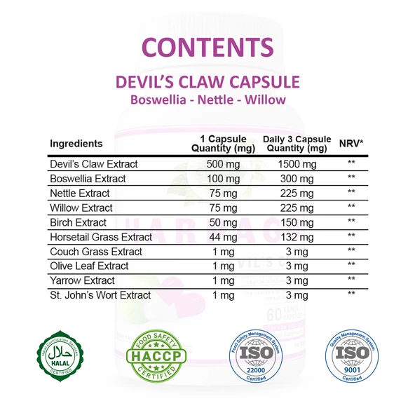 Harpago Kapsül (DEVİL'S CLAW CAPSULE) 60 Adet - Resim 2