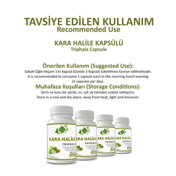 Karahalile Kapsül (Triphala Capsule)  60 Adet - 4